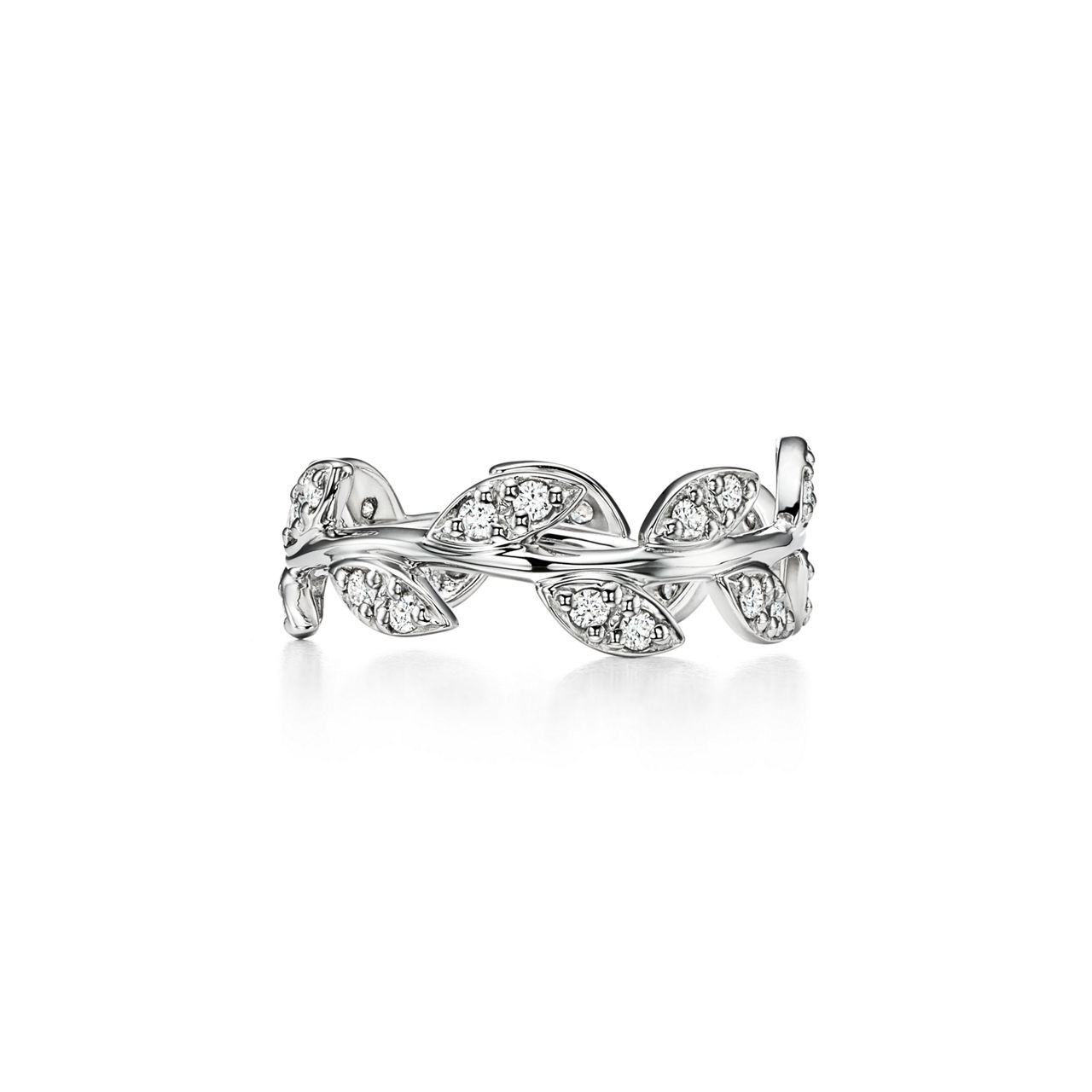 Paloma Picasso®:Olive Leaf Ring in Weißgold mit Diamanten, schmal Bildnummer 3