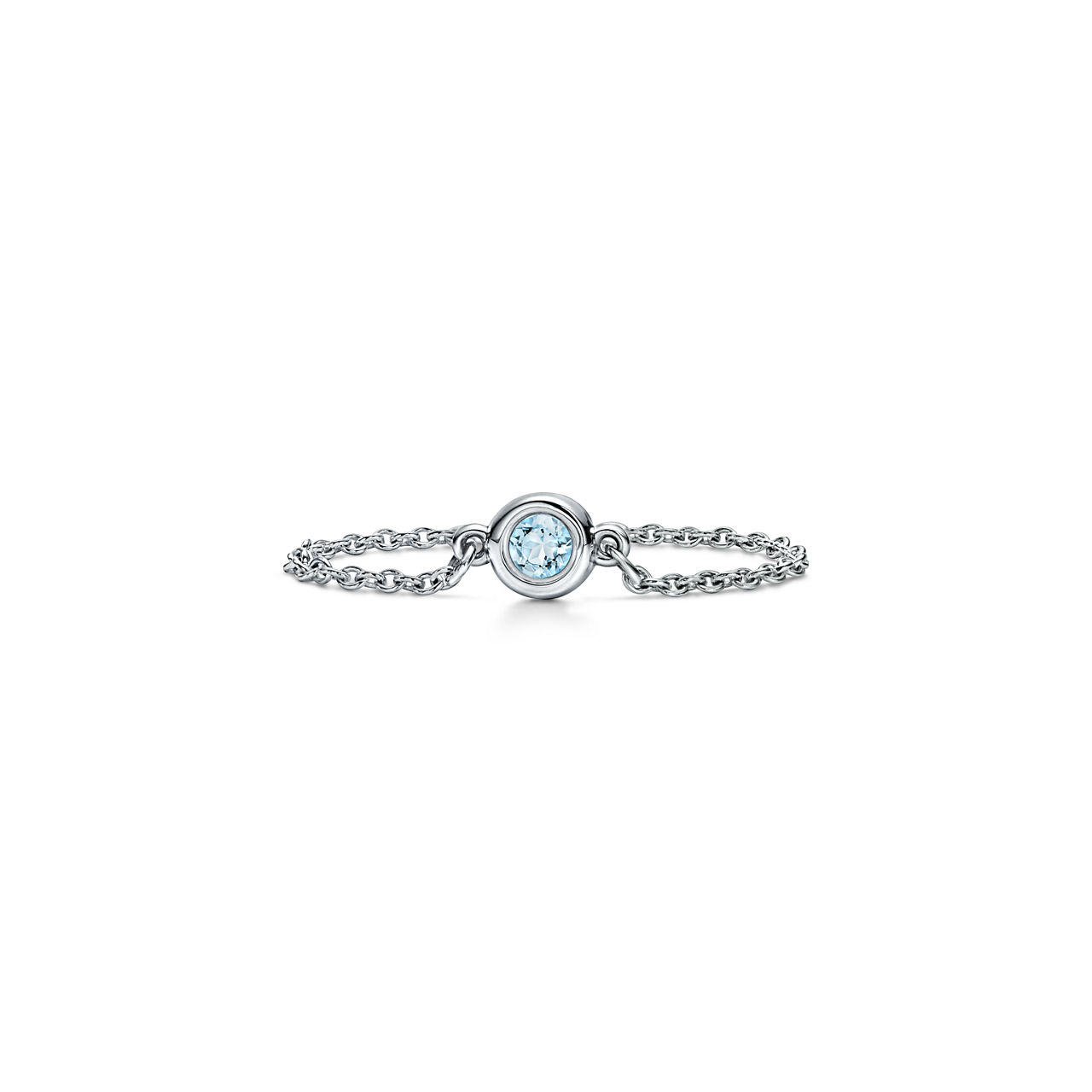 Color by the Yard Ring in Silber mit einem Aquamarin