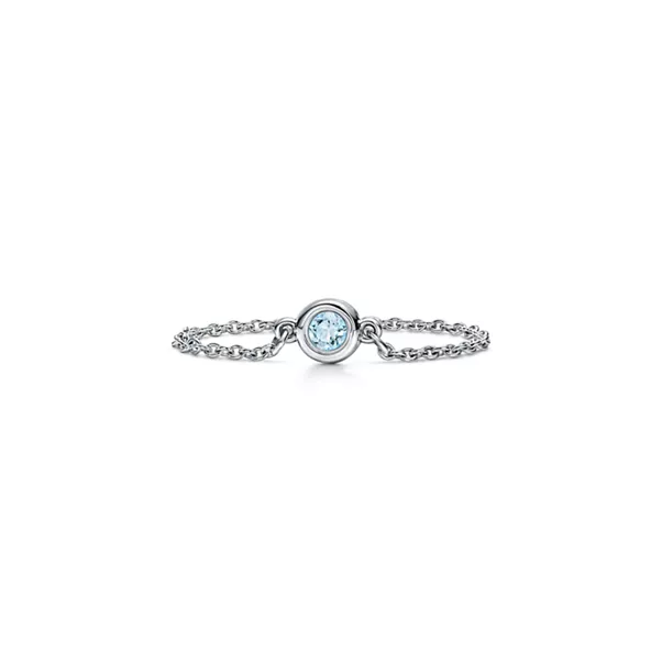 Color by the Yard Ring in Silber mit einem Aquamarin