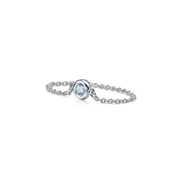 Elsa Peretti®:Color by the Yard Ring in Silver with an Aquamarine, 2