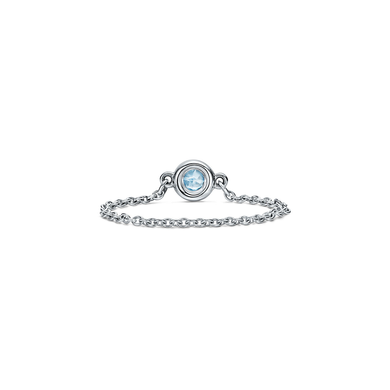 Elsa Peretti®:Color by the Yard Ring in Silver with an Aquamarine image number 3