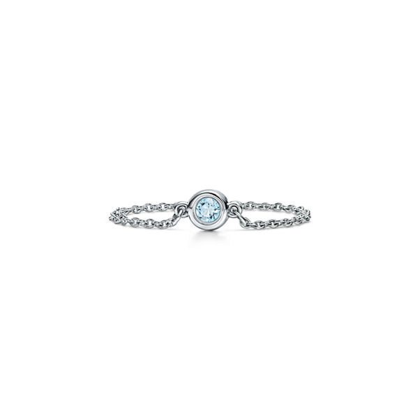 Elsa Peretti®:Color by the Yard Ring in Silver with an Aquamarine