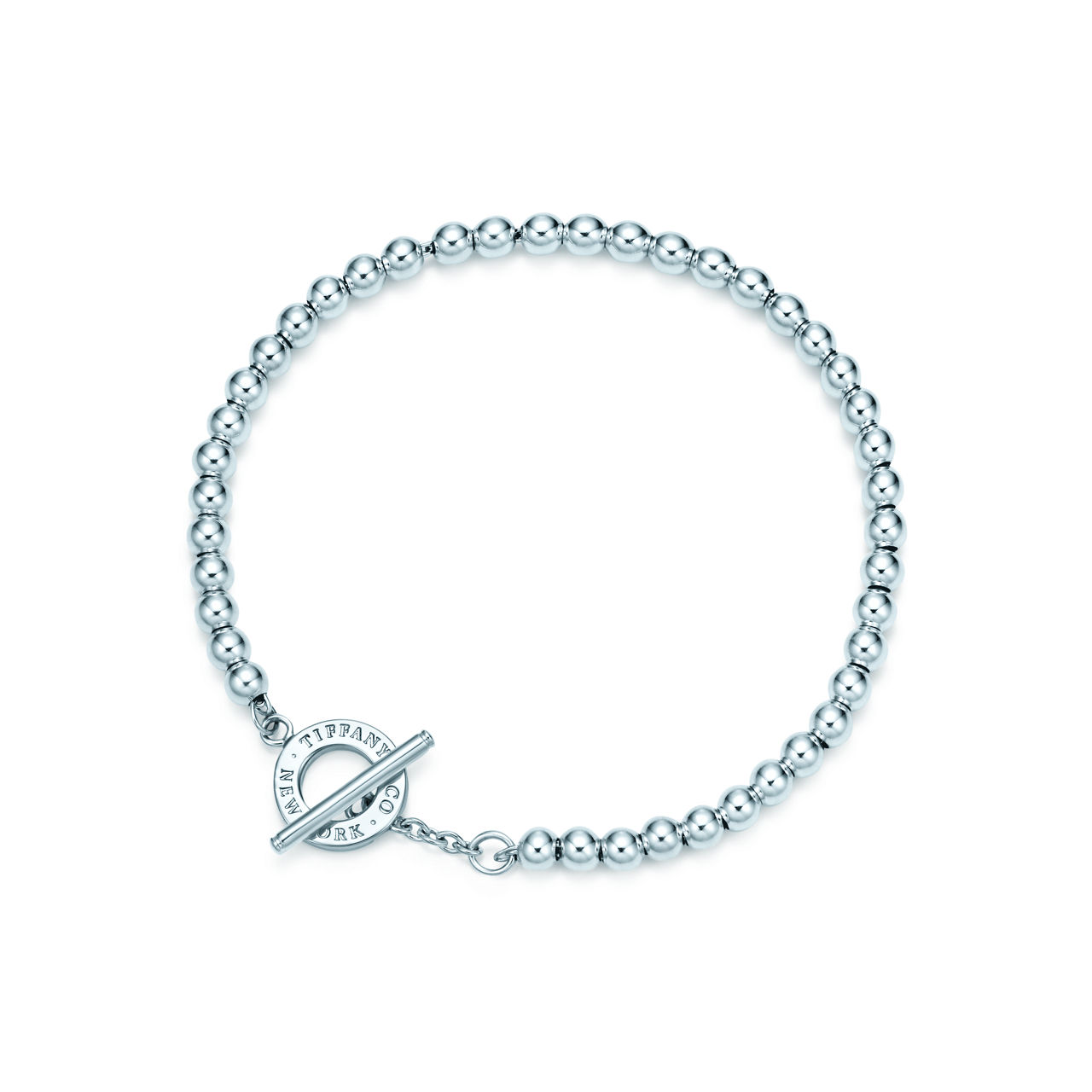 Bracciale Bead con chiusura toggle in argento, 4 mm numero immagine 0