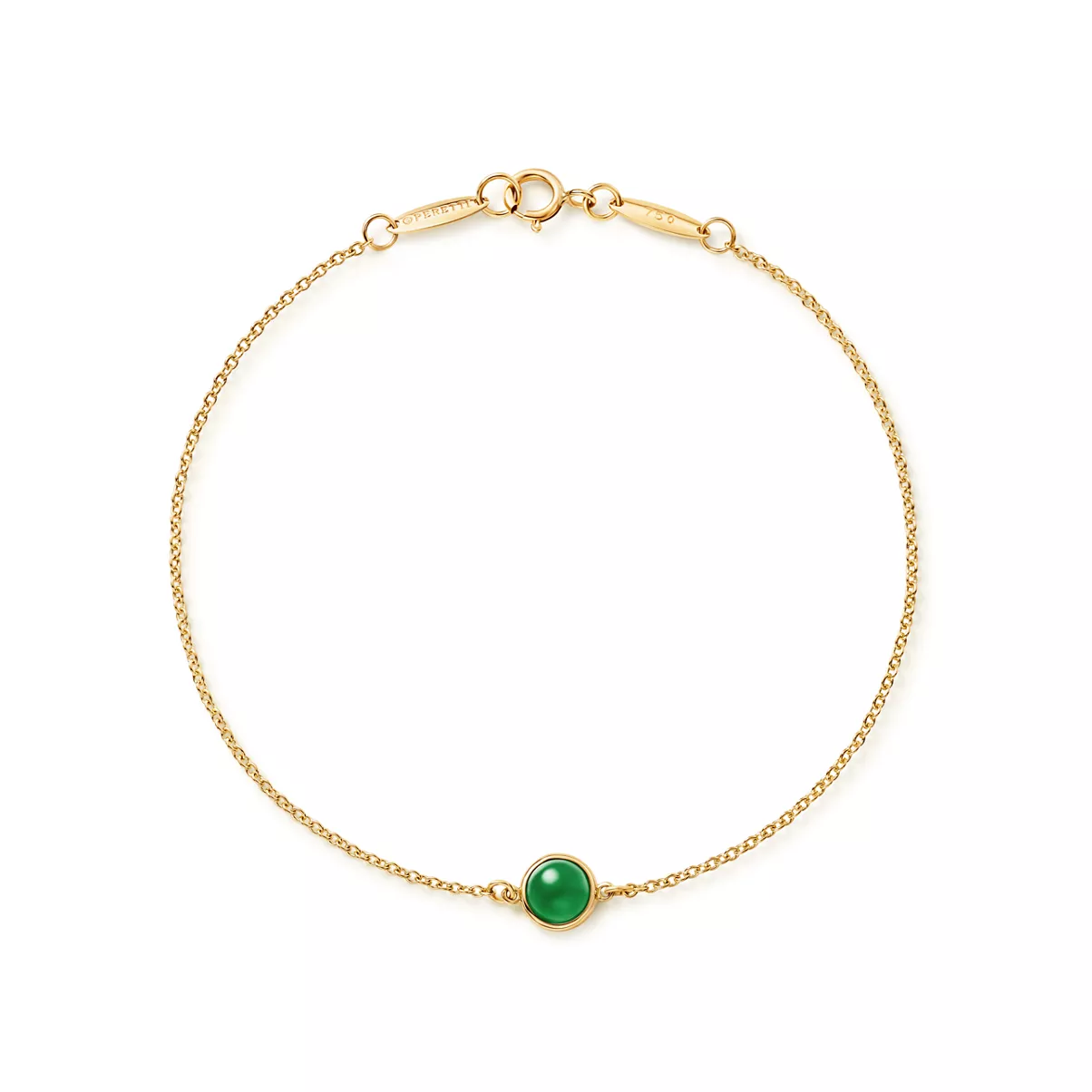 Color by the Yard Bracelet in Yellow Gold with Green Nephrite Jade