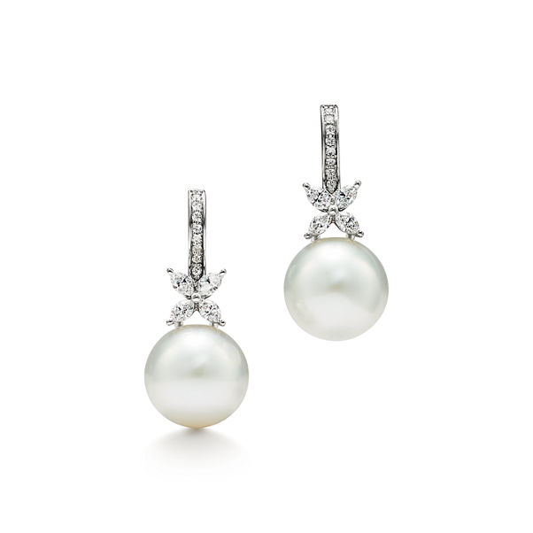 Tiffany Victoria®:Pearl and Diamond Earrings 