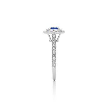 Tiffany Soleste:Ring in Platinum with a Sapphire and Diamonds, 3