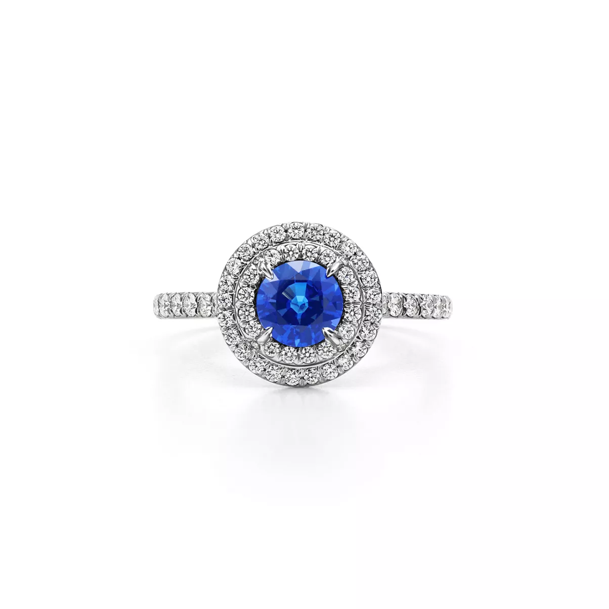 링, 플래티늄, 사파이어 및 다이아몬드 세팅