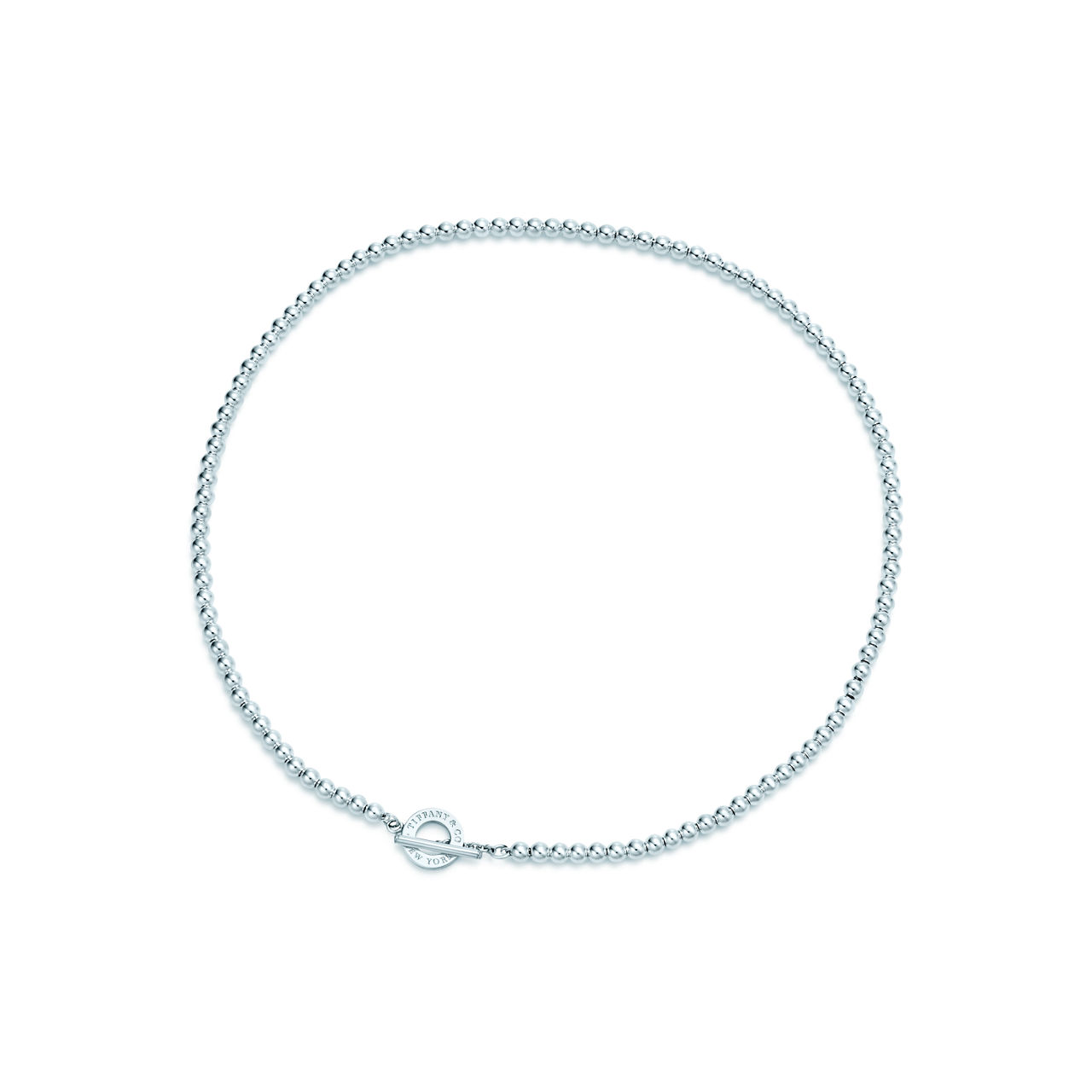 Toggle Bead Necklace in Sterling Silver, 4 mm image number 0