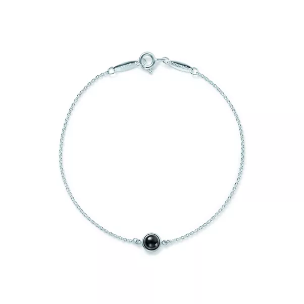 Color by the Yard Armband mit schwarzer Jade in Silber