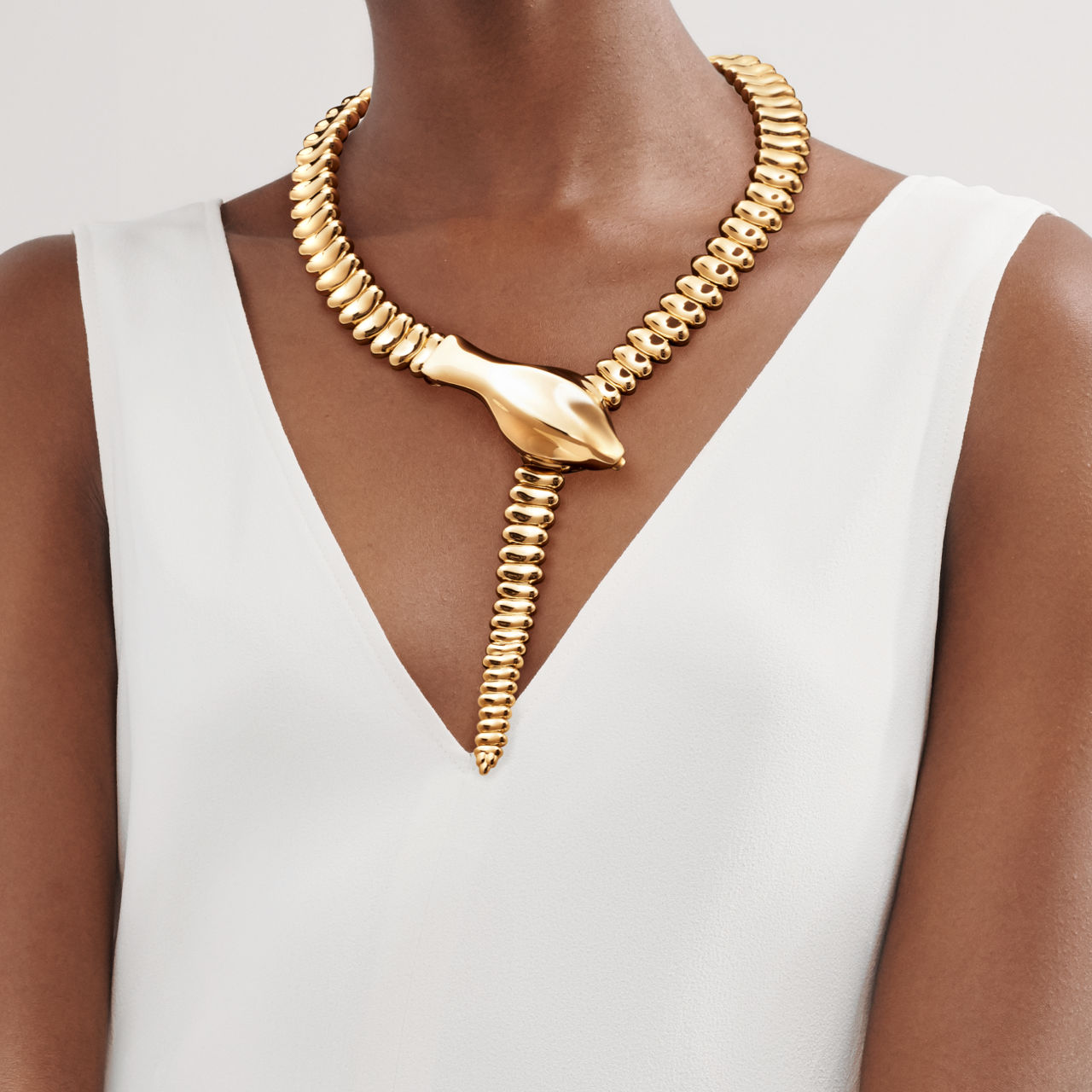 Snake Necklace in Yellow Gold