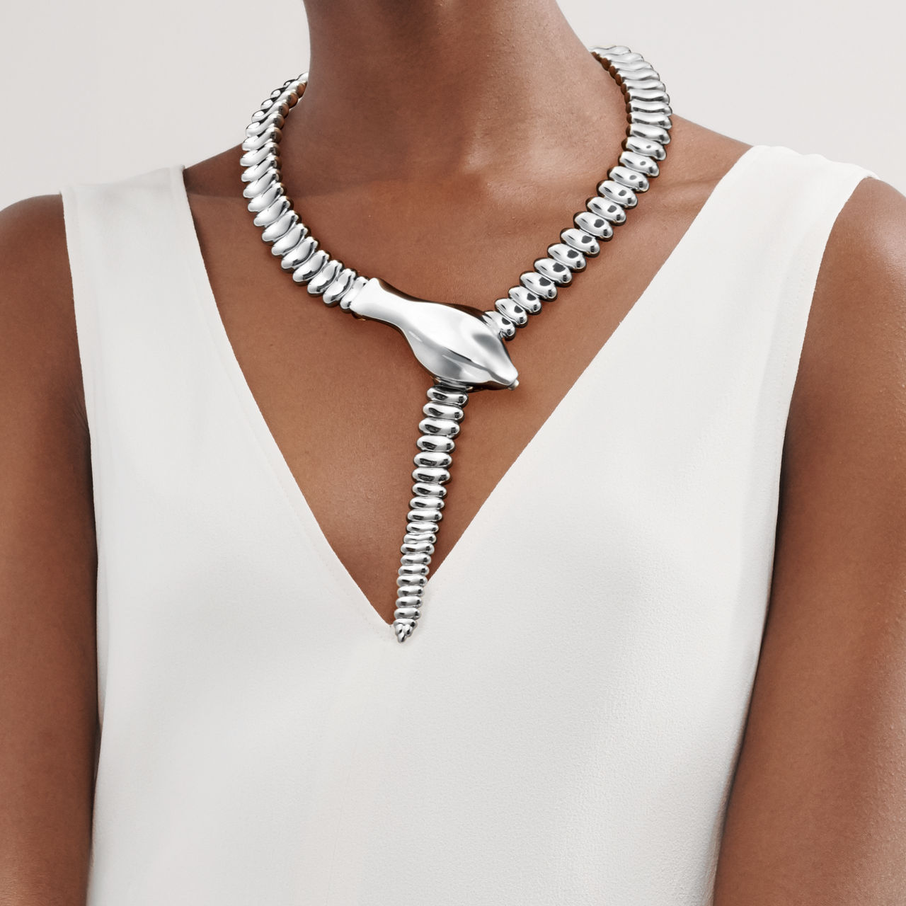 Snake Necklace in Sterling Silver