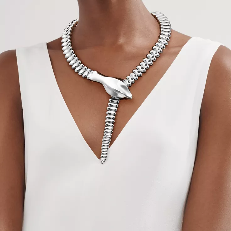 Elsa Peretti®:Snake Necklace in Sterling Silver, 1