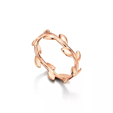 Paloma Picasso&reg;:Olive Leaf Band Ring in Rose Gold, Narrow, 2