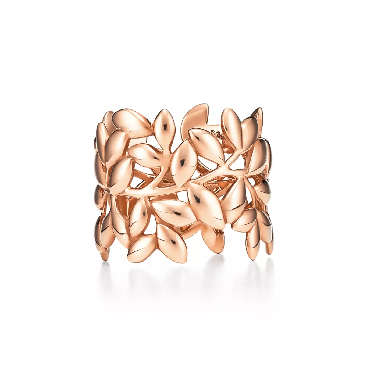 Olive Leaf Band Ring in Rose Gold