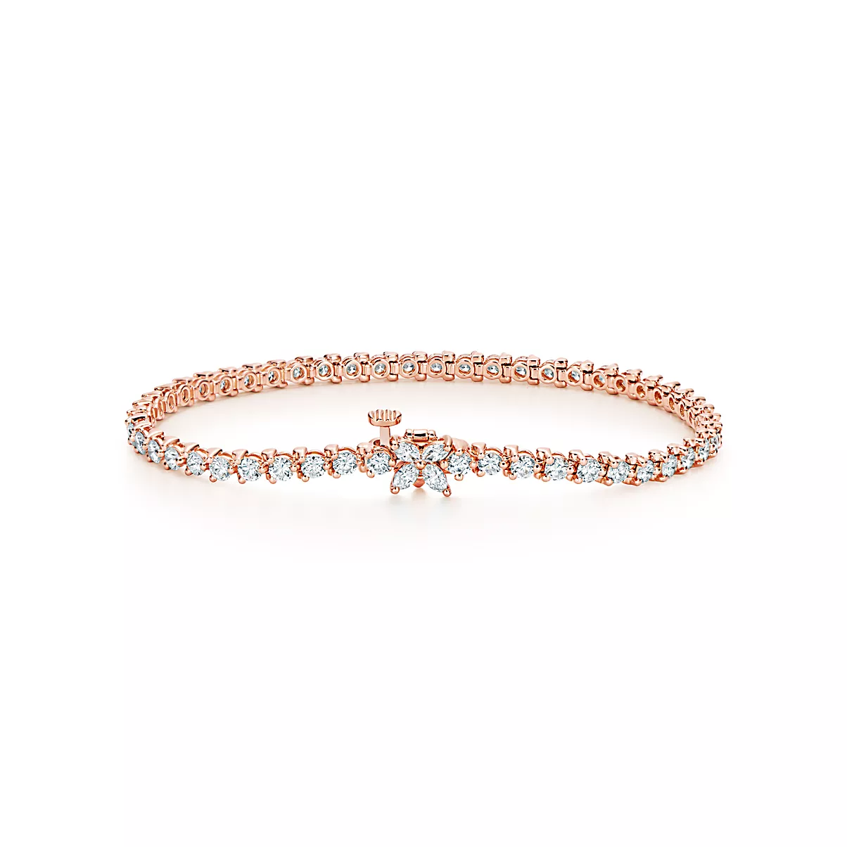Tiffany Victoria Bracelet 18K 로즈 골드 라운드 브릴리언트 다이아몬드 ROSE GOLD
