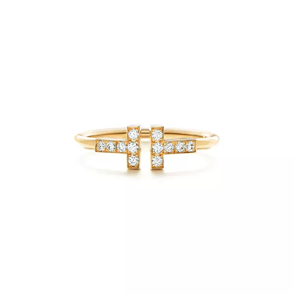 Bague Wire ornée de diamants en or jaune 18 carats