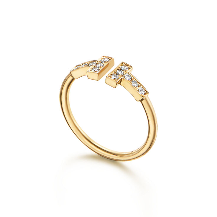 Tiffany T:Bague Wire ornée de diamants en or jaune 18 carats numéro dimage {1}