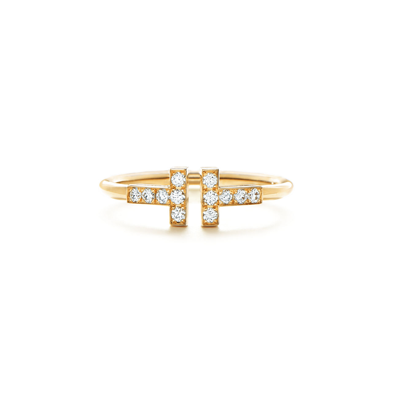 Tiffany T:Bague Wire ornée de diamants en or jaune 18 carats numéro dimage {1}