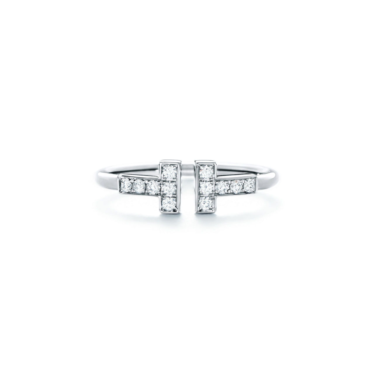 Tiffany T:Diamond Wire Ring in White Gold image number 0