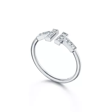 Tiffany T:Diamond Wire Ring in White Gold, 2
