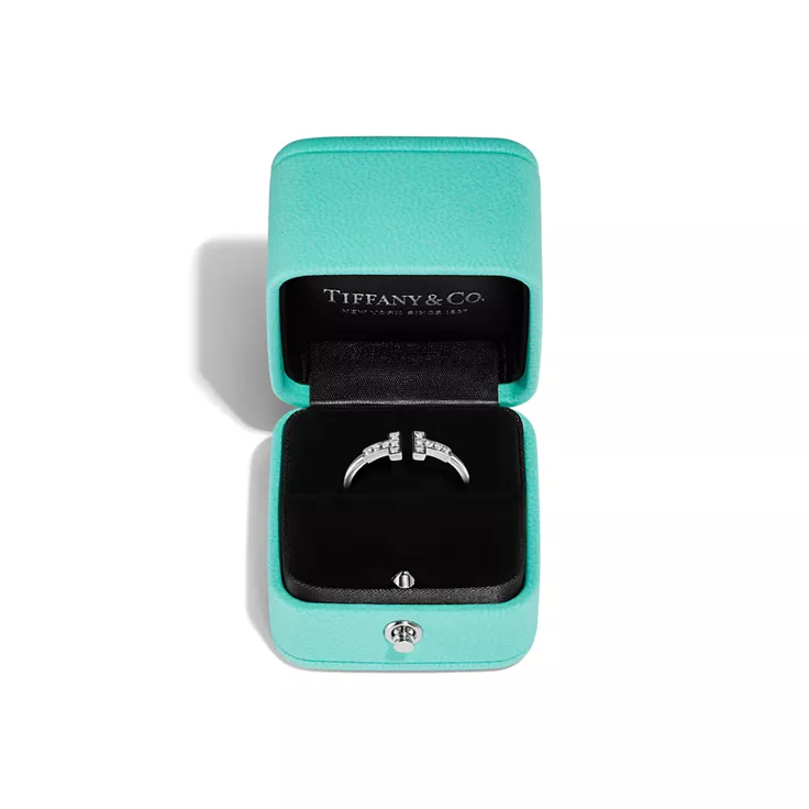 Tiffany T:Diamond Wire Ring in White Gold, 4