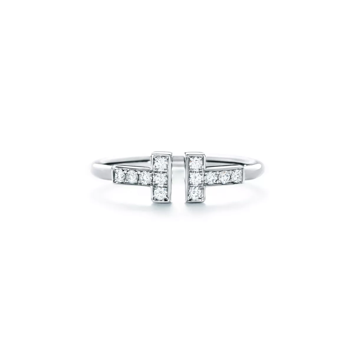 Wire Ring mit Diamanten in Wei&szlig;gold