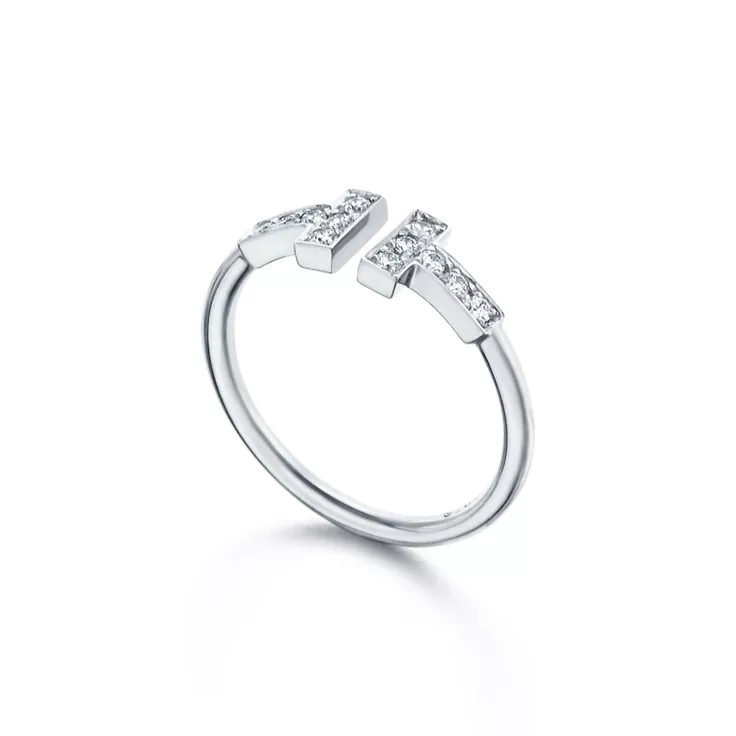 Tiffany T:Diamond Wire Ring in White Gold, 2