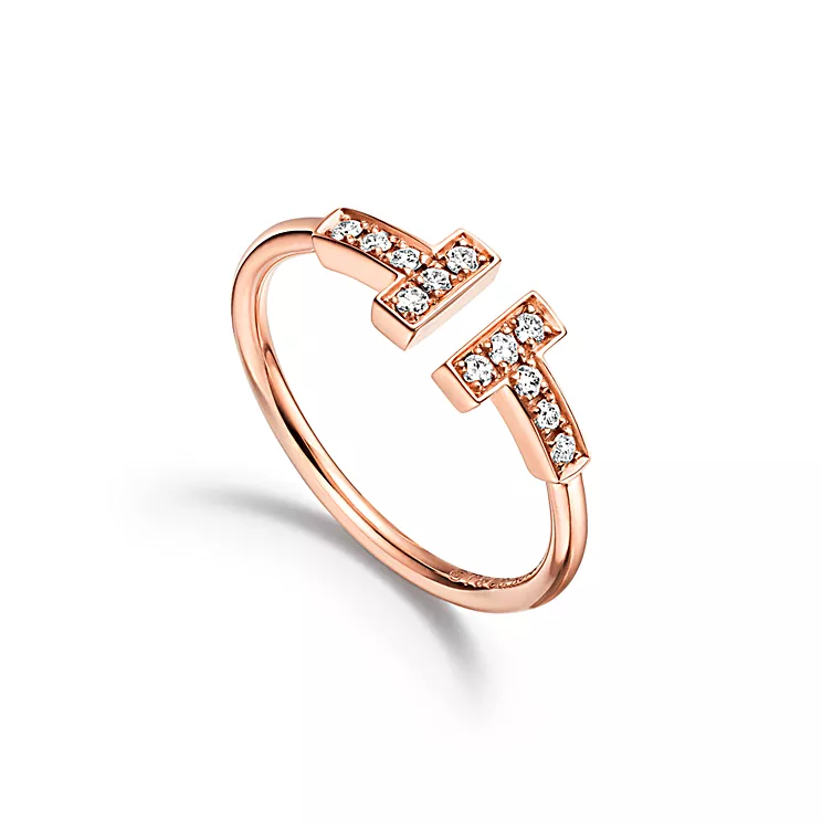 Tiffany T:다이아몬드 와이어 링, 18K 로즈 골드 이미지 번호 3