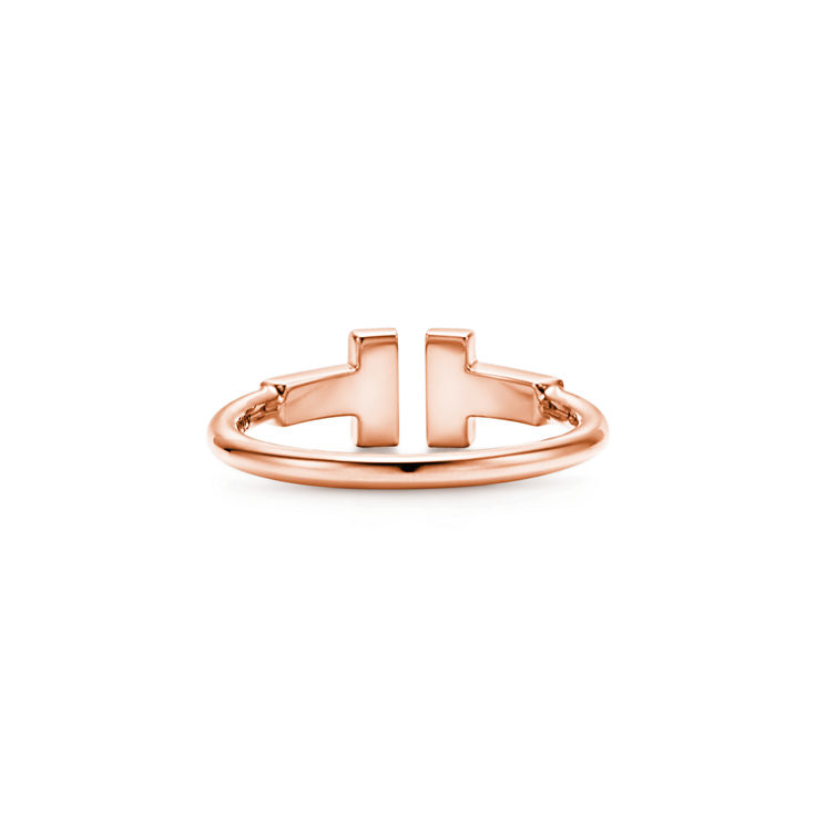 Tiffany T:Diamond Wire Ring in Rose Gold image number 4