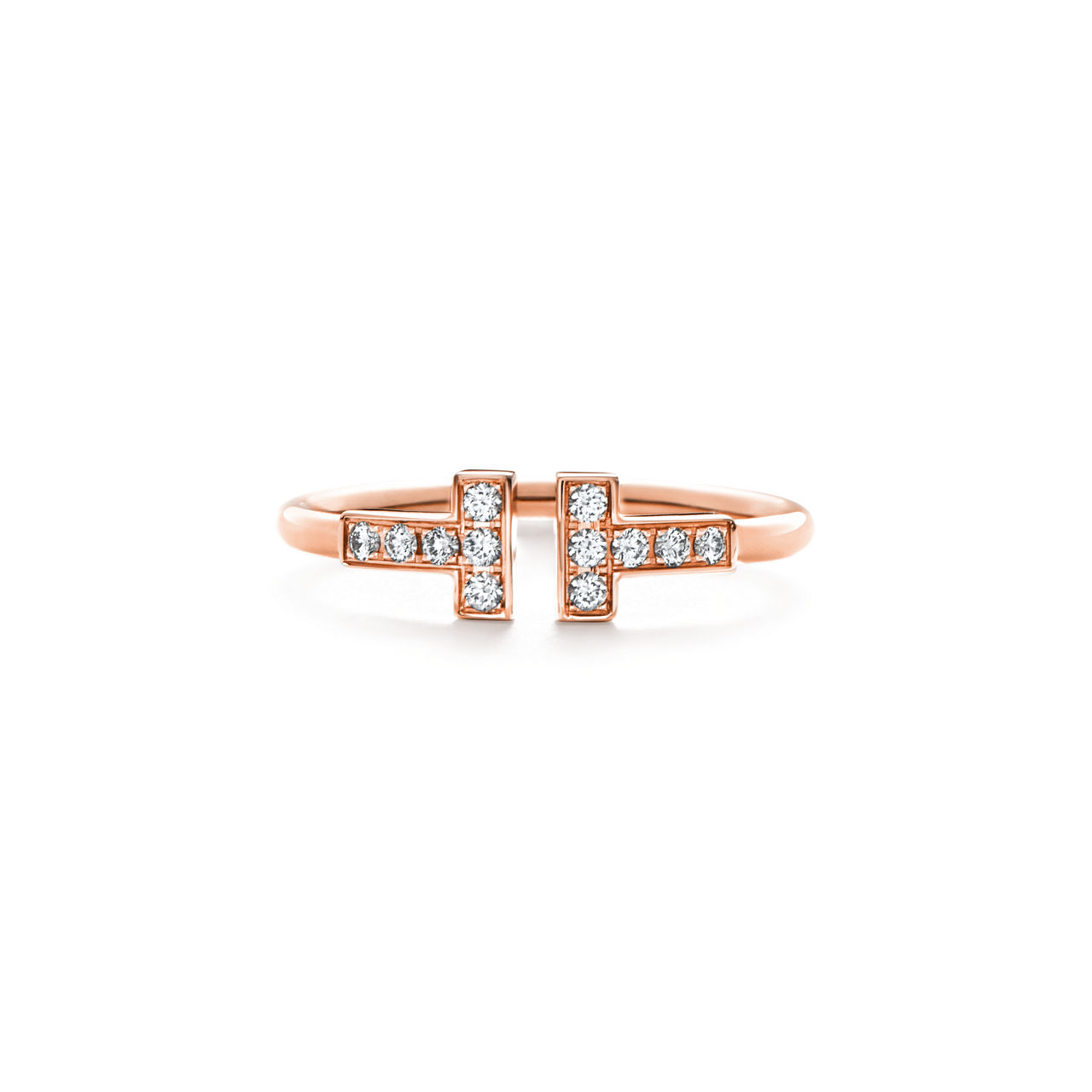 Tiffany T:Diamond Wire Ring in Rose Gold image number 0