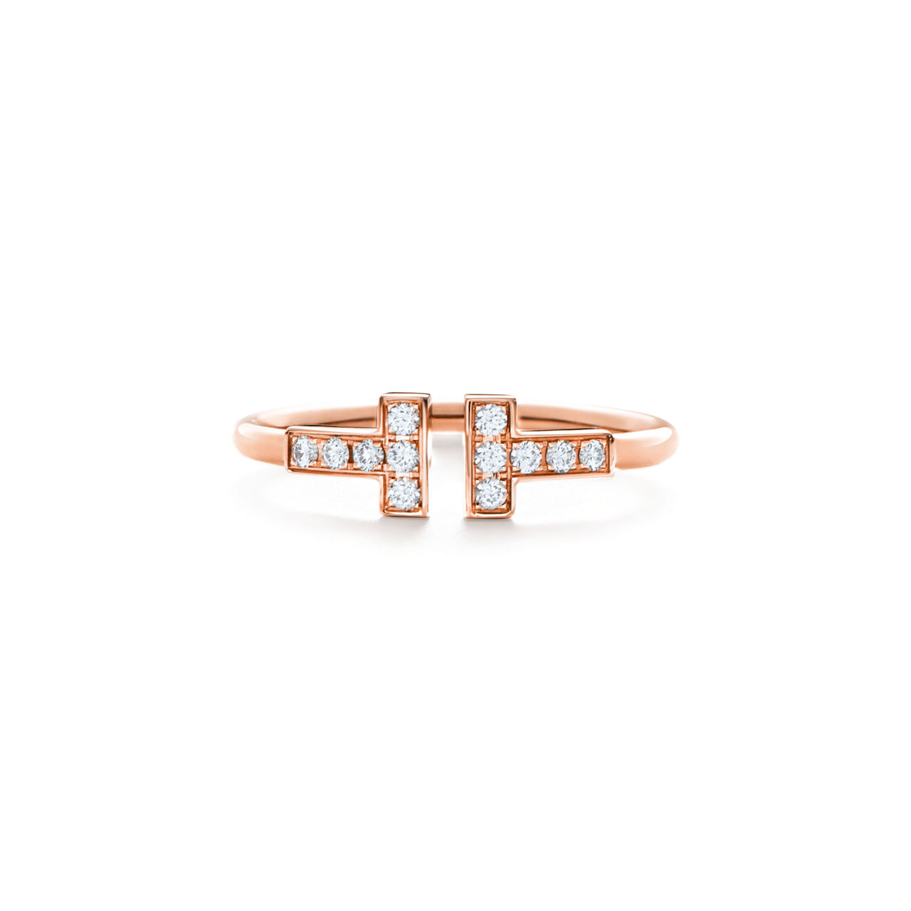 Tiffany T:Diamond Wire Ring in Rose Gold image number 0