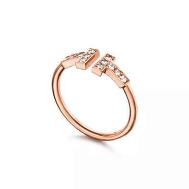 Tiffany T:Bague Wire orn&eacute;e de diamants en or rose, 2