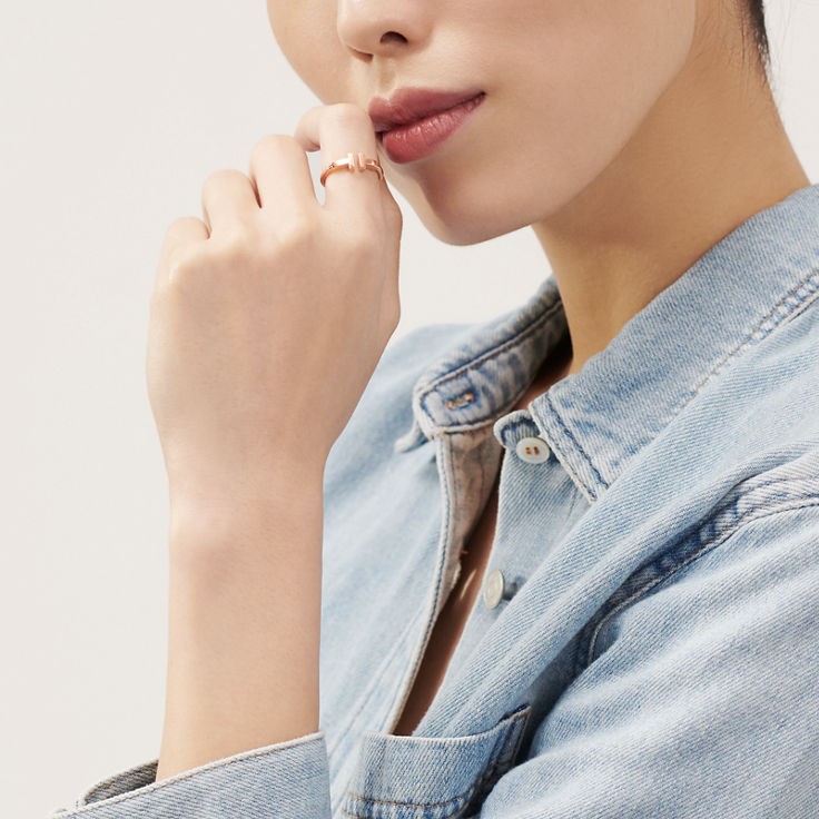 티파니 T:와이어 링, 로즈 골드 이미지 번호 1