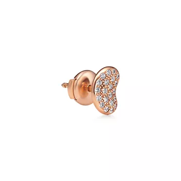 Elsa Peretti®:Bean® design Earrings in Rose Gold with Diamonds, 9 mm, 2