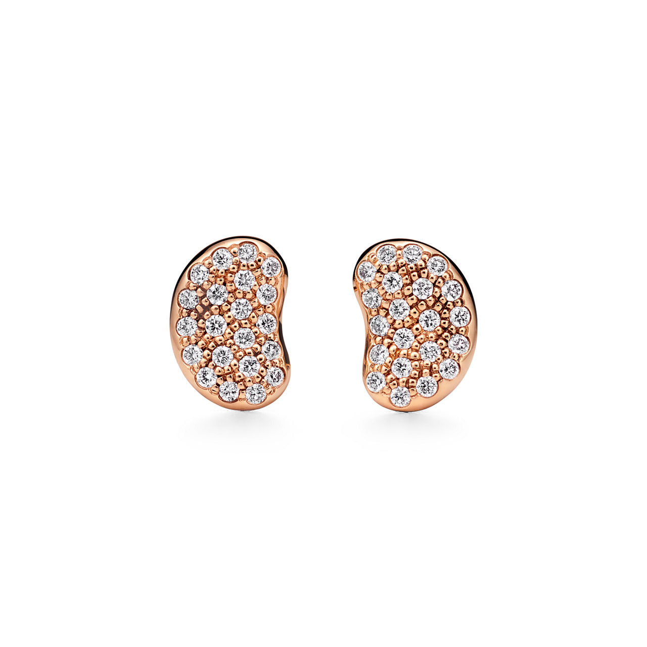 Orecchini in oro rosa con diamanti, 9 mm