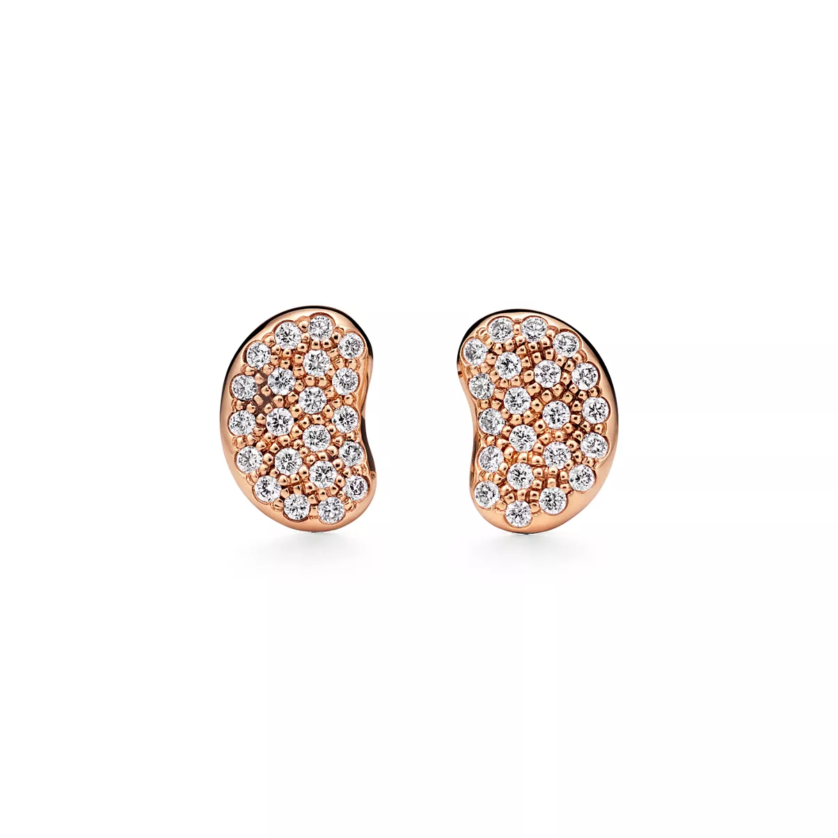 Orecchini in oro rosa con diamanti, 9&nbsp;mm