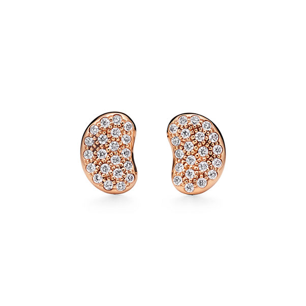 Elsa Peretti®:Bean Design Ohrringe in Roségold mit Diamanten, 9 mm