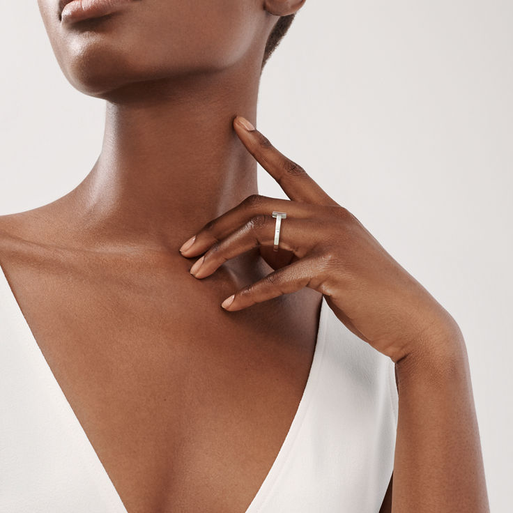 Tiffany T:Bague Square en argent 925 millièmes numéro dimage {1}