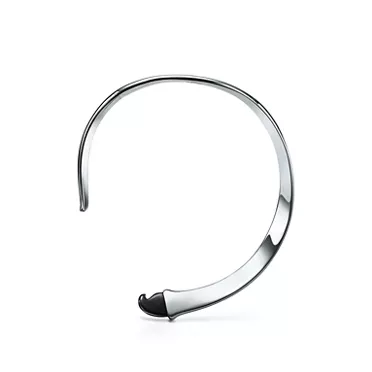 Elsa Peretti®:Small Claw Necklace in Sterling Silver with Black Nephrite Jade, 2
