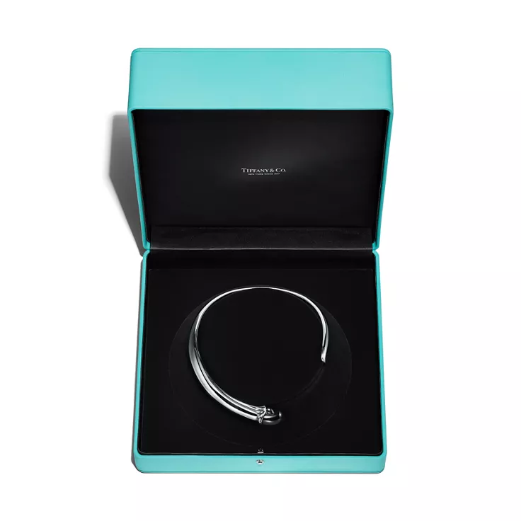 Elsa Peretti®:Small Claw Necklace in Sterling Silver with Black Nephrite Jade, 4