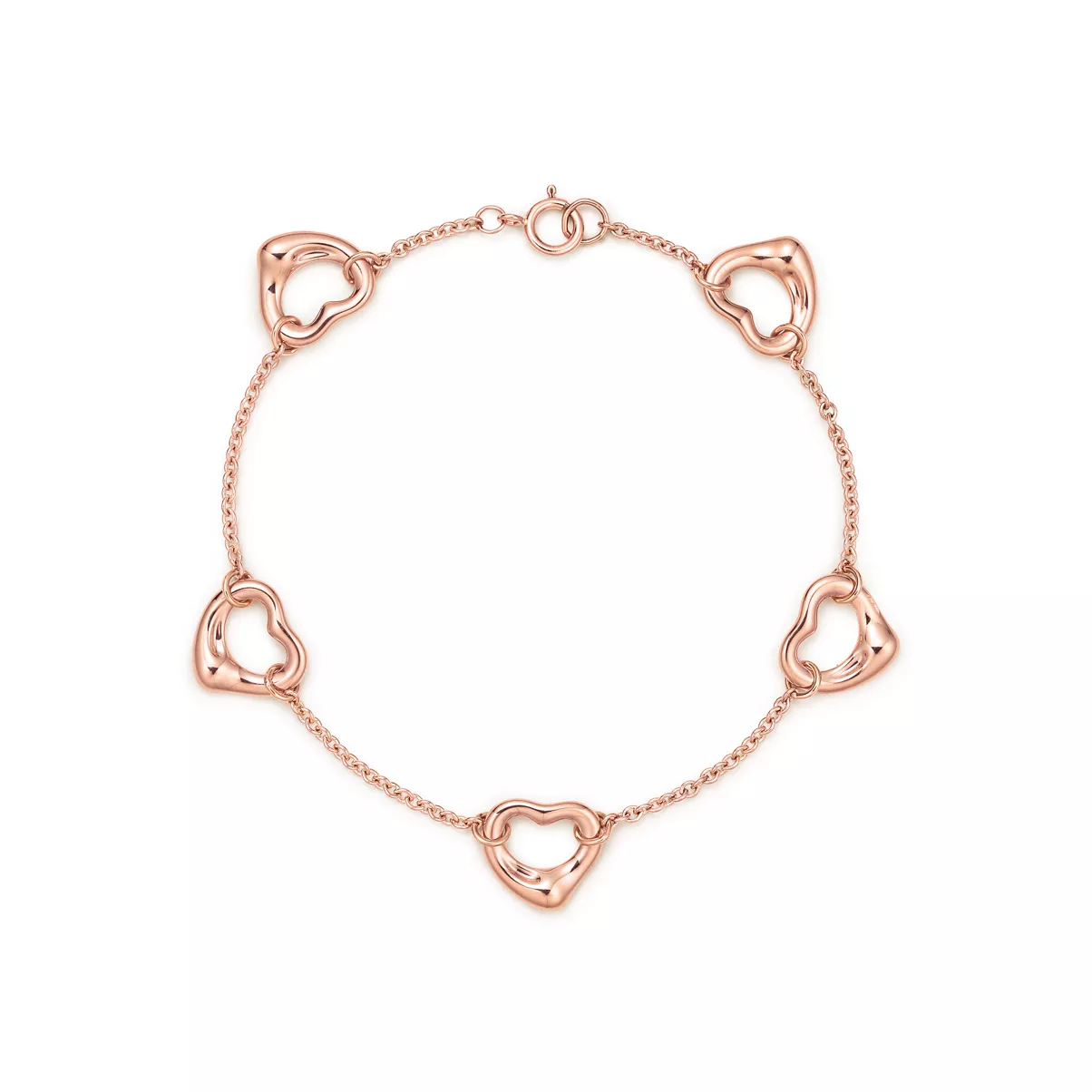 Open Heart Bracelet in Rose Gold, Medium