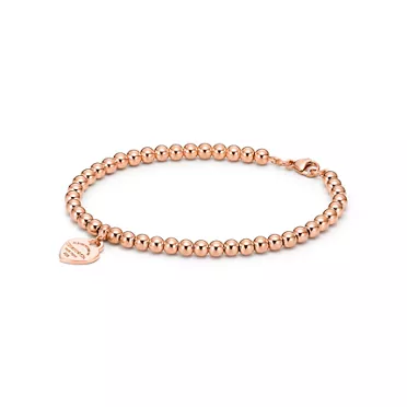 Return to Tiffany&reg;:Heart Tag Bead Bracelet in Rose Gold, 4 mm, 2