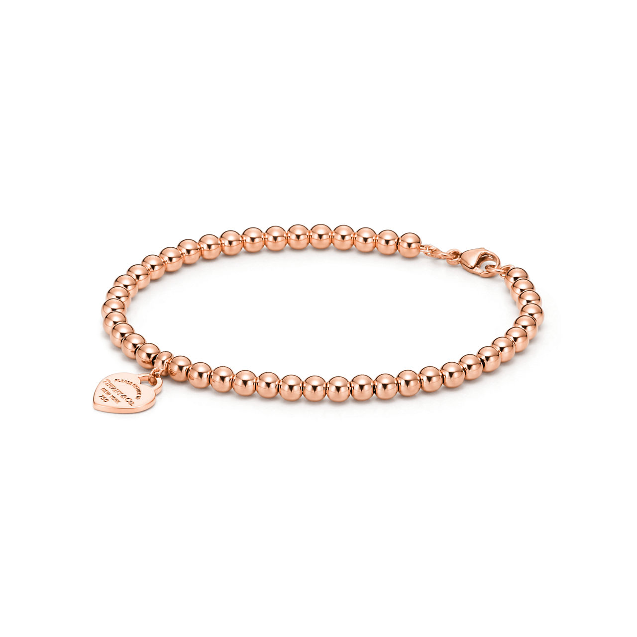 Return to Tiffany™:Kugelarmband mit Herzanhänger in Roségold, 4 mm Bildnummer 2