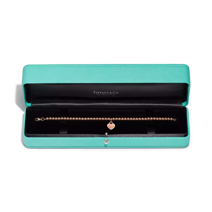 Return to Tiffany™:Heart Tag Bead Bracelet in Rose Gold, 4 mm, 4
