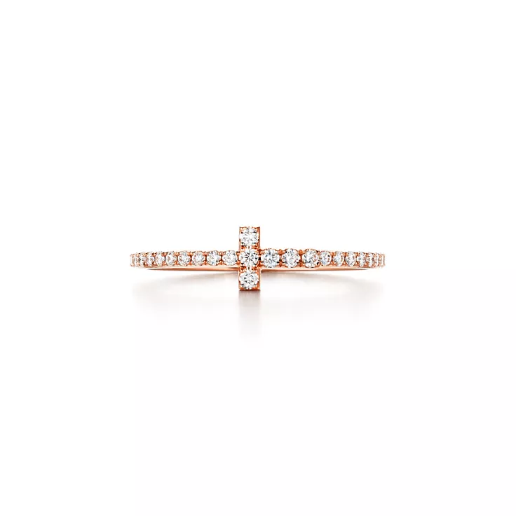 Tiffany T:Diamond Wire Band Ring in Rose Gold, 4