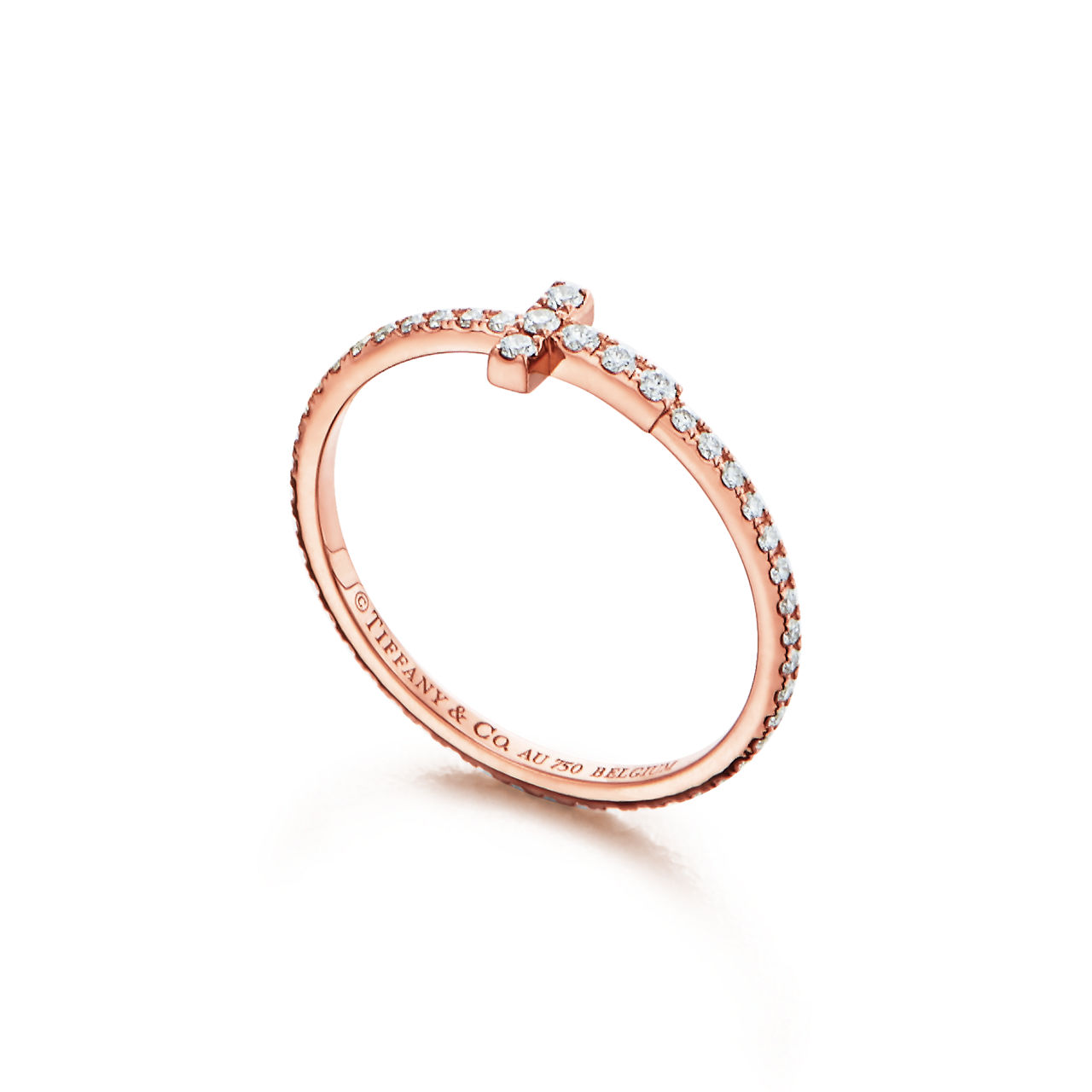 Tiffany T:Wire Ehering mit Diamanten in Roségold Bildnummer 3