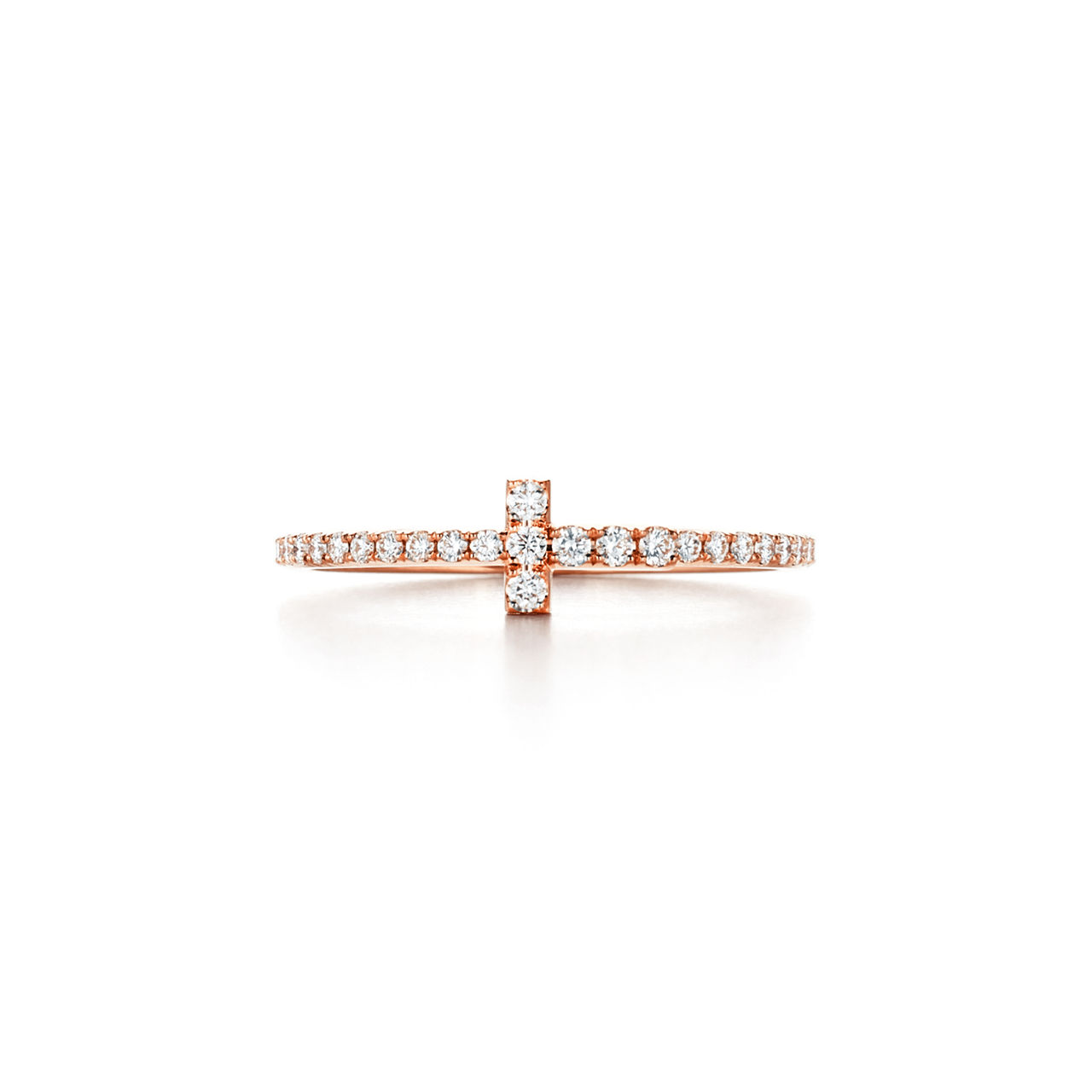 Tiffany T:Wire Ehering mit Diamanten in Roségold Bildnummer 0