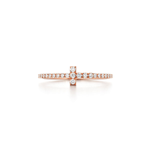 Tiffany T:Diamond Wire Band Ring in Rose Gold