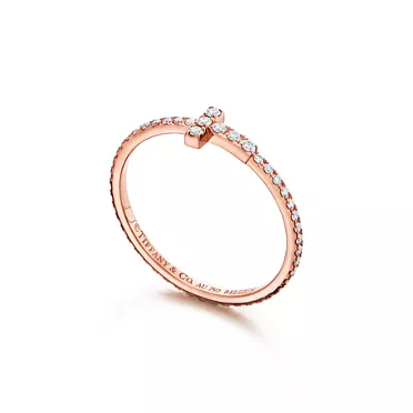 Tiffany T:Diamond Wire Band Ring in Rose Gold, 3