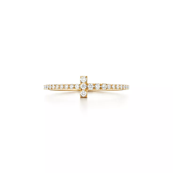 Tiffany T:Diamond Wire Band Ring in Yellow Gold, 4